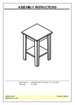 Preview for 1 page of Unfinished Furniture of Wilmington OT-3073 Assembly Instructions