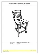 Preview for 1 page of Unfinished Furniture of Wilmington ROMA S-3102 Assembly Instructions