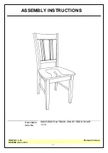 Предварительный просмотр 1 страницы Unfinished Furniture of Wilmington SAN REMO C-10 Assembly Instructions