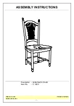 Unfinished Furniture of Wilmington Shefback C-1602 Manual preview