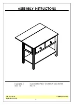 Unfinished Furniture of Wilmington SUSSEX DROPLEAF WC-16 Assembly Instructions preview