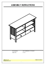 Preview for 1 page of Unfinished Furniture of Wilmington TV-31 Assembly Instructions Manual