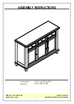 Unfinished Furniture of Wilmington VISTA B-14A Assembly Instructions Manual preview