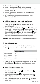 Preview for 17 page of Uni-Elektra LIVARNO LUX 10395 Operation And Safety Notes