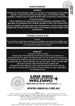 Preview for 14 page of Uni-Mig Workshop 270SWF Manual