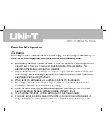 Предварительный просмотр 10 страницы UNI-T UT108 Operating Manual