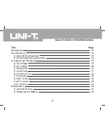 Preview for 3 page of UNI-T UT203 Operating Manual