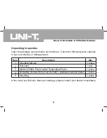 Предварительный просмотр 4 страницы UNI-T UT205A Operating Manual