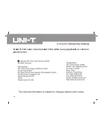 Preview for 18 page of UNI-T UT313 Operating Manual