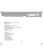 Preview for 37 page of UNI-T UT321 Operating Manual