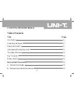 UNI-T UT501 Operating Manual preview