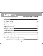 Предварительный просмотр 2 страницы UNI-T UT501 Operating Manual