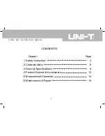 Preview for 2 page of UNI-T UT581 Instruction Manual