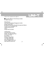 Preview for 20 page of UNI-T UT581 Instruction Manual