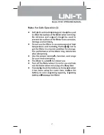 Preview for 8 page of UNI-T UT70B Operating Instructions Manual