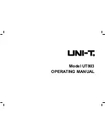 UNI-T UT803 Operating Manual preview