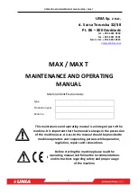 Предварительный просмотр 5 страницы UNIA MAX 3.0 Operating And Maintenance Manual