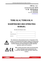 Preview for 5 page of UNIA TERIS XL H 4 Operating And Maintenance Manual