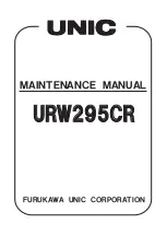 Предварительный просмотр 1 страницы Unic URW295CR Maintenance Manual