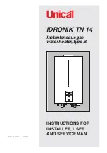 Предварительный просмотр 1 страницы Unical IDRONIK TN 14 Instructions For Installer, User And Service Man