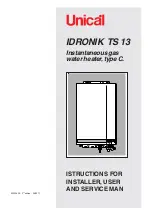 Preview for 1 page of Unical IDRONIK TS 13 Istructions For Installer, User And Service Man