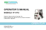 UniCarriers 1F1 Operator'S Manual preview