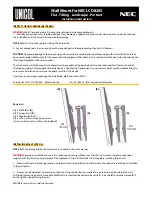 Preview for 1 page of Unicol NEC W82 Manual