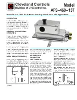 UNICONTROL Electronic Cleveland Controls AFS-460-137 Manual предпросмотр