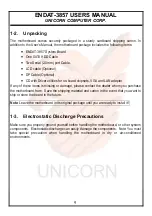 Предварительный просмотр 9 страницы Unicorn Computer ENDAT-3857 User Manual