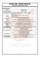 Предварительный просмотр 3 страницы Unicorn Computer ENDAT-4601 User Manual