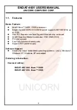 Предварительный просмотр 6 страницы Unicorn Computer ENDAT-4601 User Manual