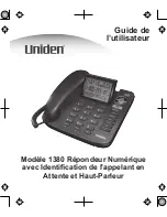 Preview for 1 page of Uniden 1380BK Manual De L'Utilisateur