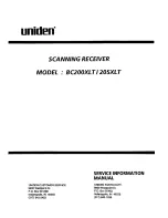 Preview for 1 page of Uniden BC200XLT Service Information Manual