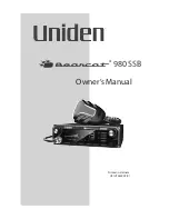 Uniden Bearcat 980 SSB Owner'S Manual preview