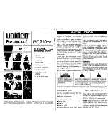 Uniden Bearcat BC 210XLT Operating Instructions Manual preview