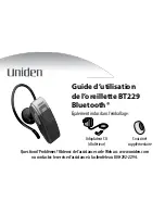 Preview for 1 page of Uniden BT229 - Bluetooth Headset Manual D'Utilisation