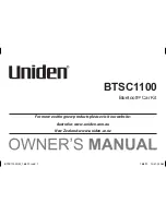 Uniden BTSC1100 Owner'S Manual preview