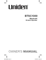 Предварительный просмотр 1 страницы Uniden BTSC1300 Owner'S Manual