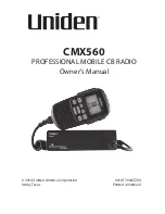 Uniden CMX560 Owner'S Manual preview