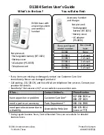 Preview for 1 page of Uniden D1384 Series User Manual