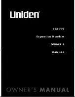 Uniden DCX770 - DCX 770 Cordless Extension Handset Owner'S Manual preview