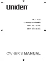 Uniden DECT 2005 Series Owner'S Manual предпросмотр