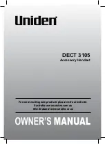 Preview for 1 page of Uniden DECT 3105 Owner'S Manual