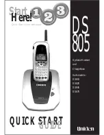 Uniden DS 805 Quick Start Manual preview