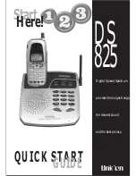 Uniden DS 825 Quick Start Manual предпросмотр