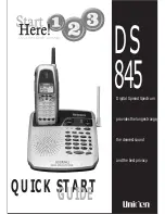 Предварительный просмотр 1 страницы Uniden DS845 Quick Start Manual