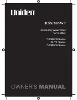 Предварительный просмотр 1 страницы Uniden DSS 7805 WP Owner'S Manual