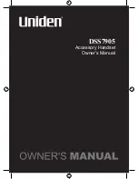 Uniden DSS 7905 Owner'S Manual preview