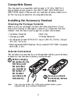 Preview for 4 page of Uniden DWX207 - Cordless Extension Handset User Manual