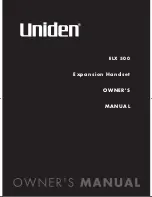 Preview for 1 page of Uniden ELX500 Owner'S Manual